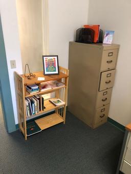 Desk; Book Shelf & Artwork