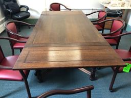 Oak Conference Table w/ (7) Chairs