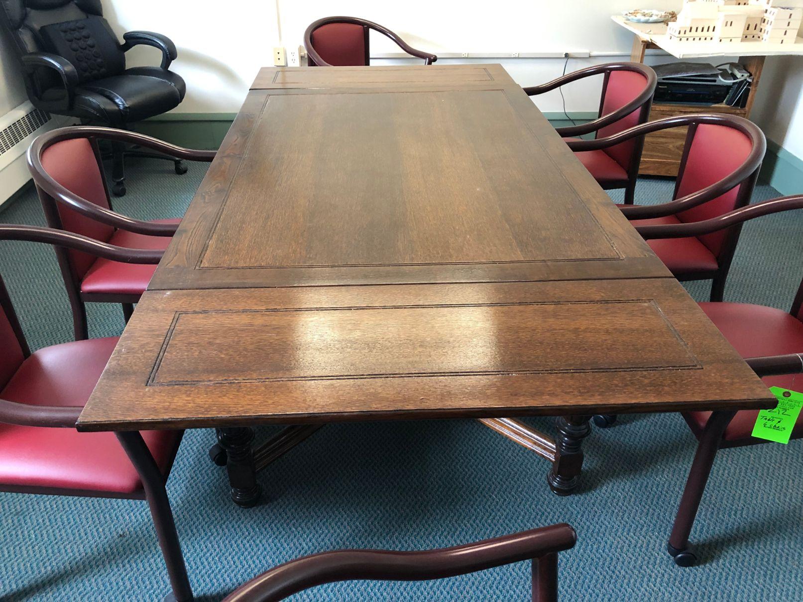 Oak Conference Table w/ (7) Chairs