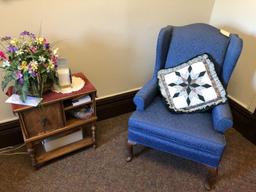 (2) Upholstered Chairs; (2) wing back chairs