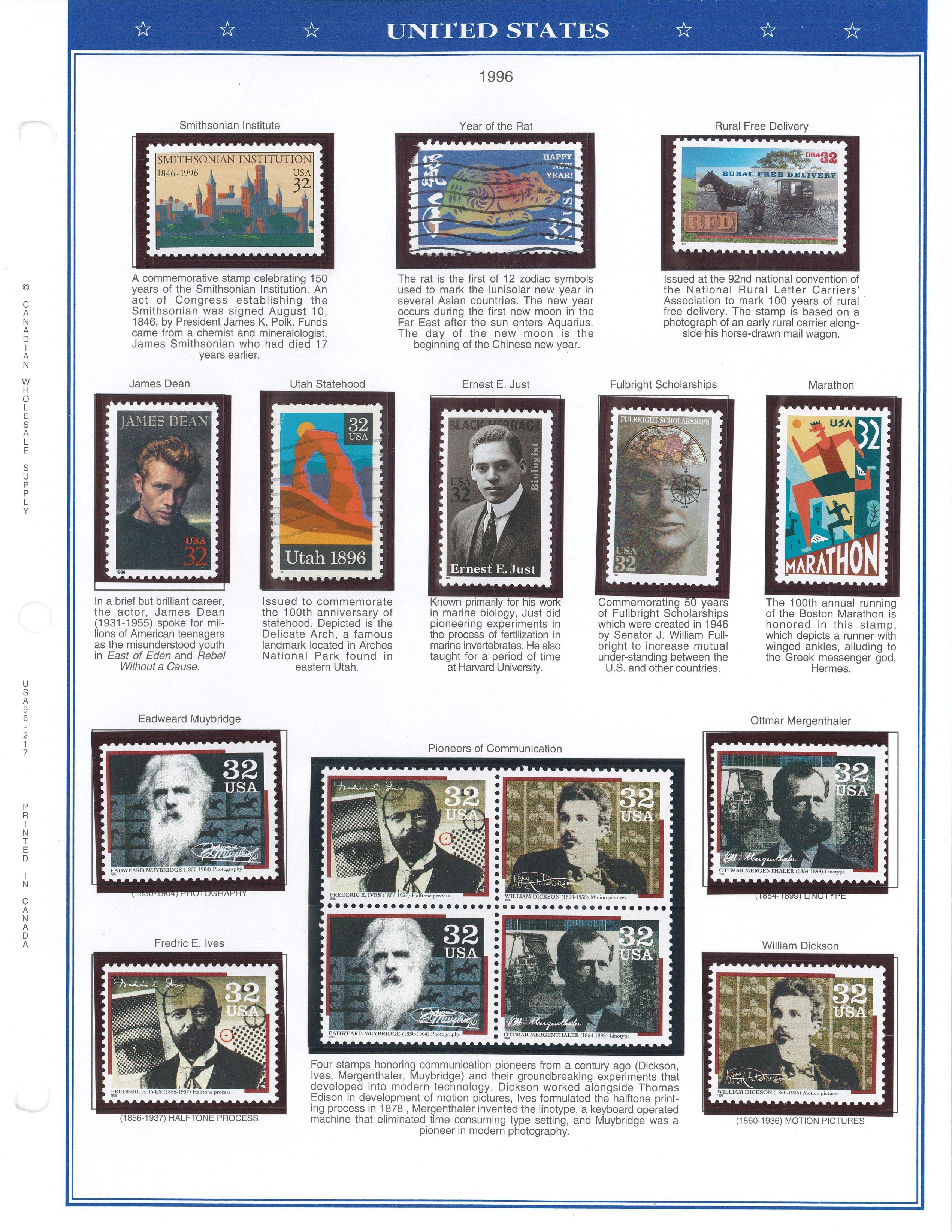 Binder of USA Stamps (1996-2000)