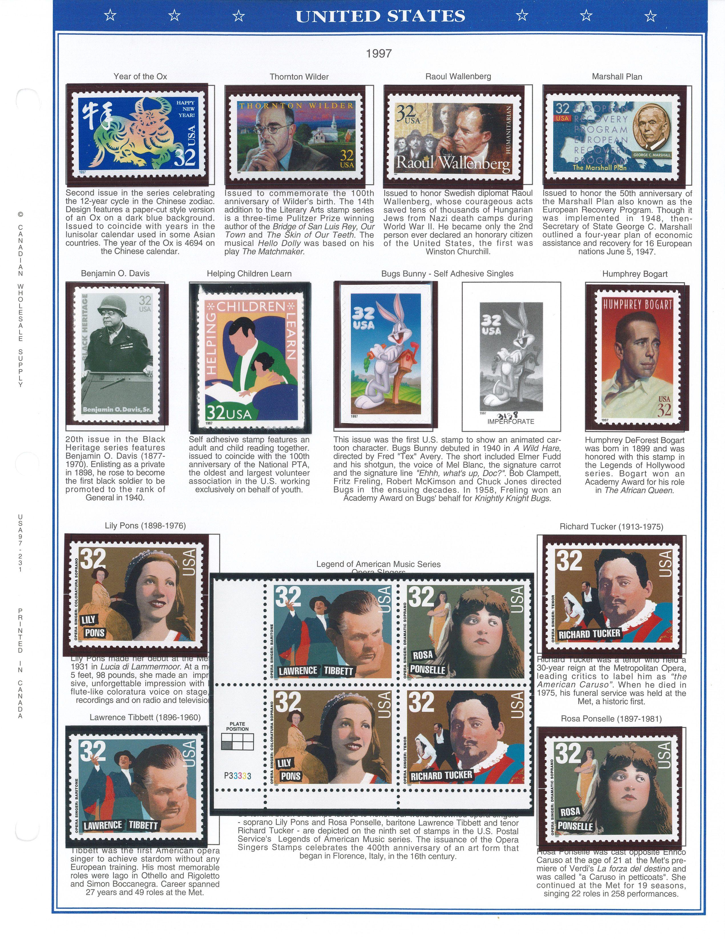 Binder of USA Stamps (1996-2000)