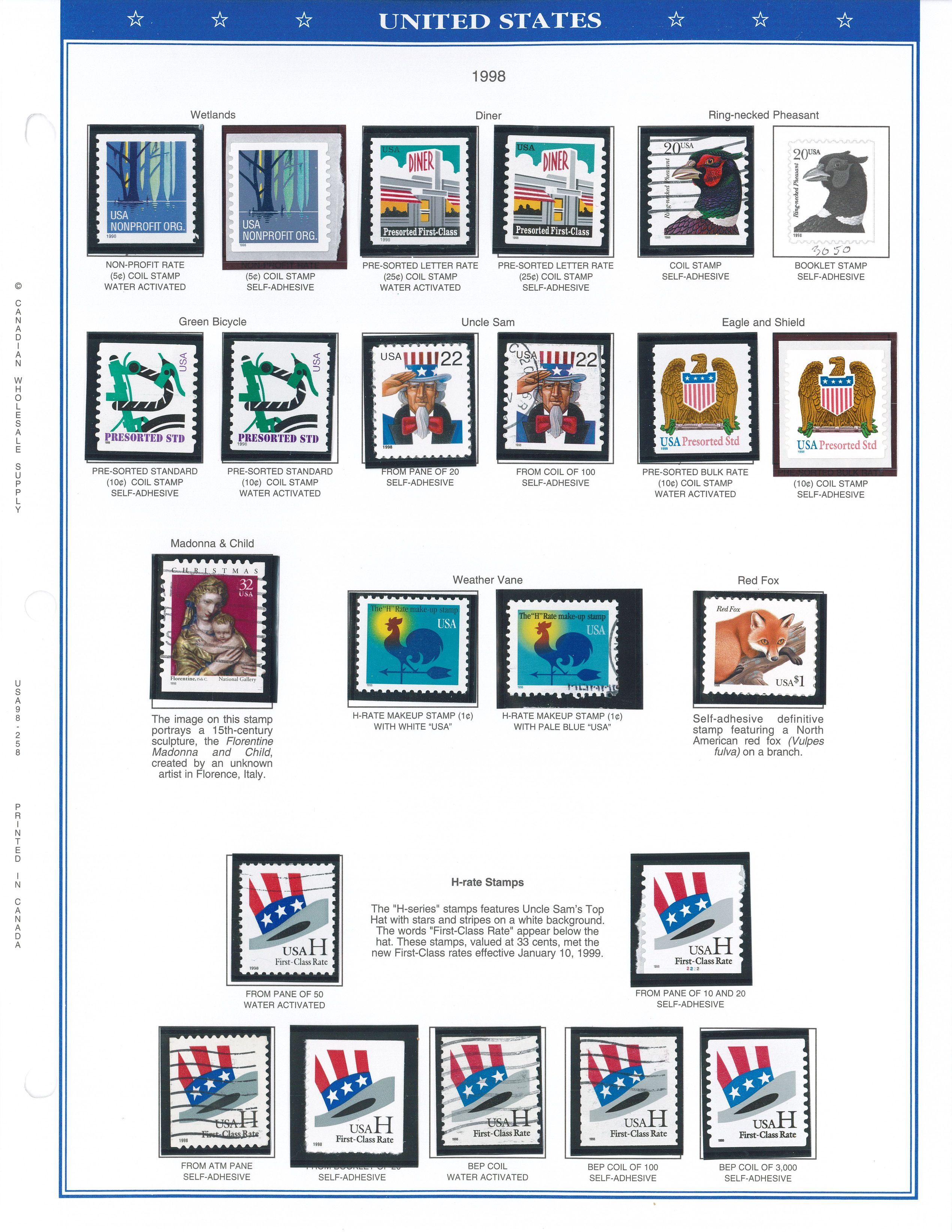 Binder of USA Stamps (1996-2000)