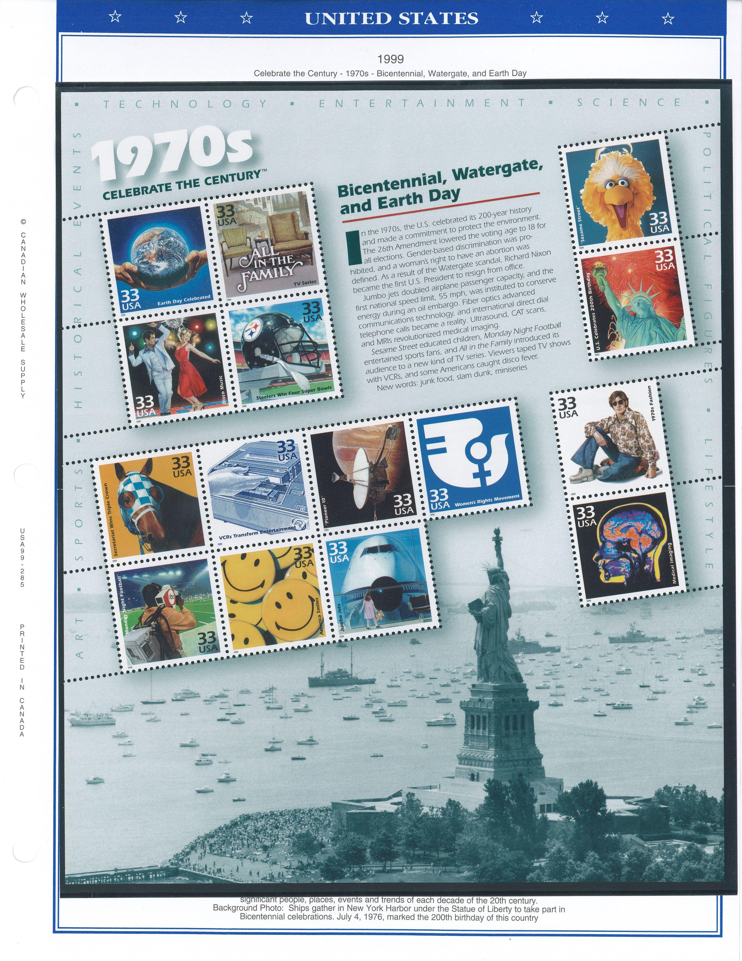 Binder of USA Stamps (1996-2000)