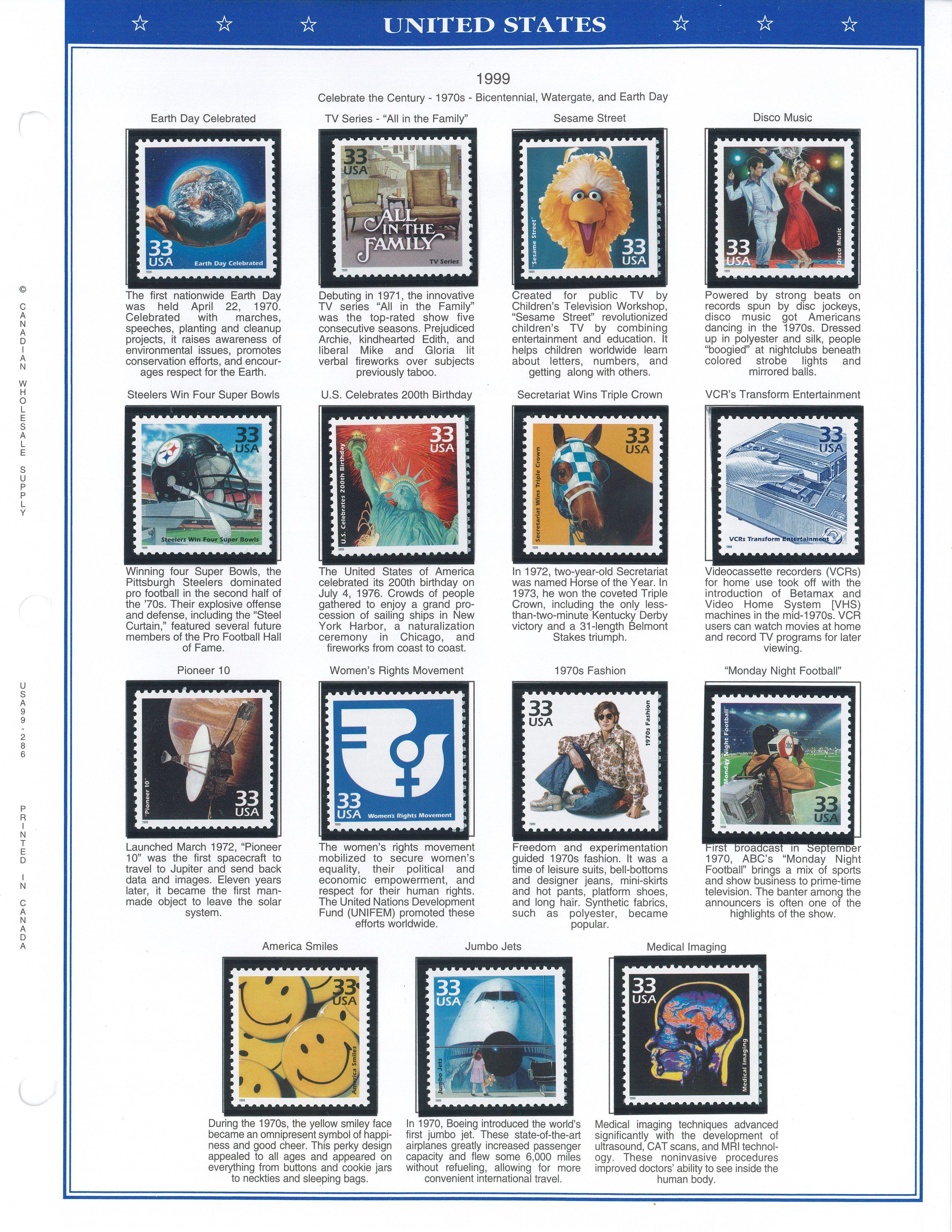 Binder of USA Stamps (1996-2000)