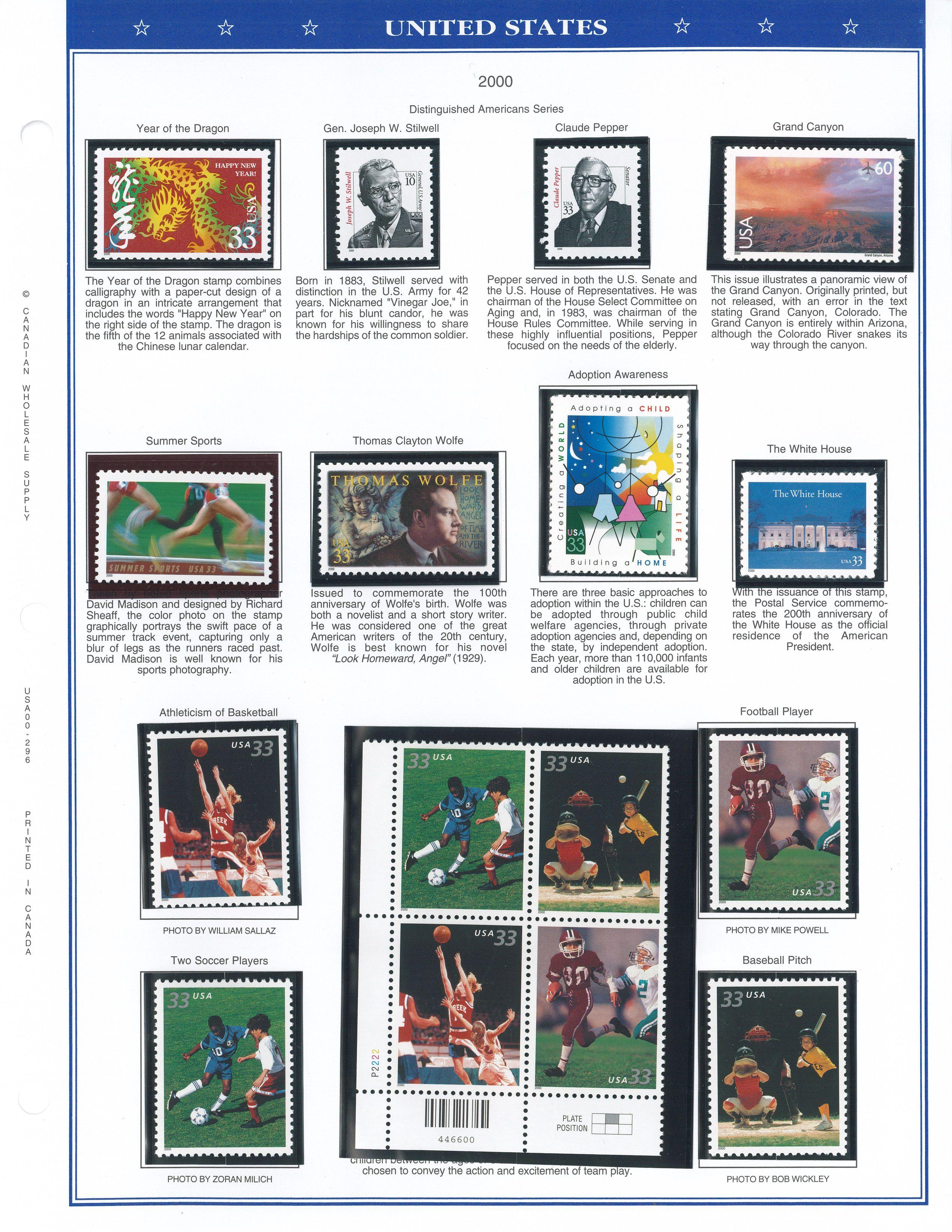 Binder of USA Stamps (1996-2000)