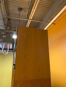 Oak Finish Dispenser Shelf with (3) Bulk Bins