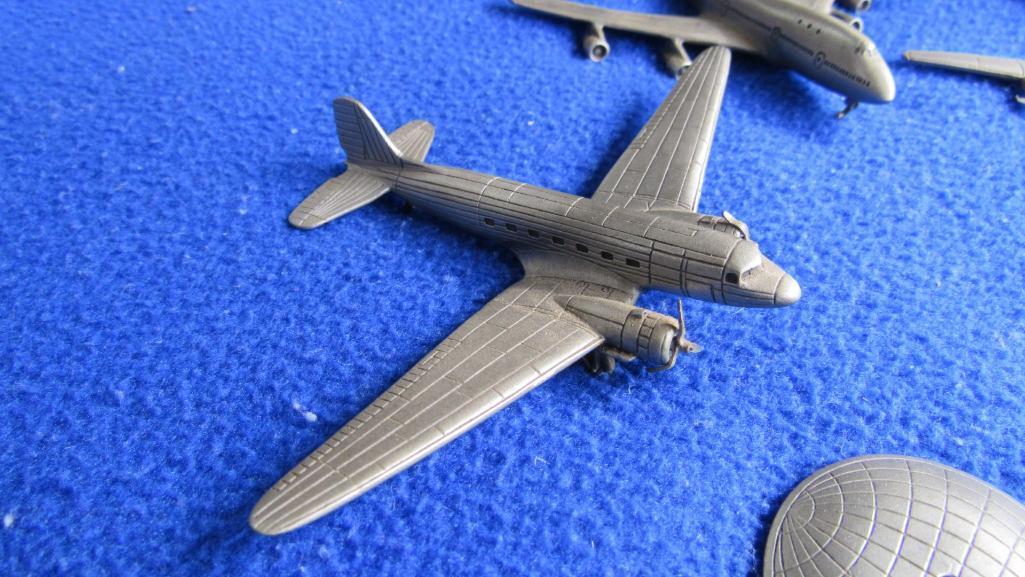 (3) The Franklin Mint Pewter Collectible Airplanes
