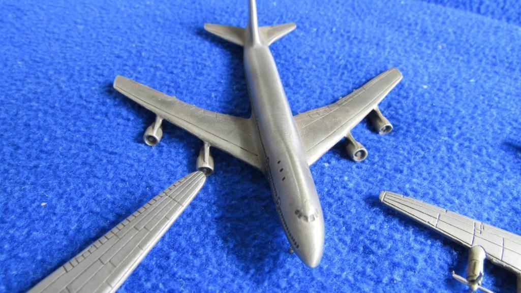 (3) The Franklin Mint Pewter Collectible Airplanes