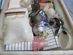 Rolling Cart of Light Fixtures