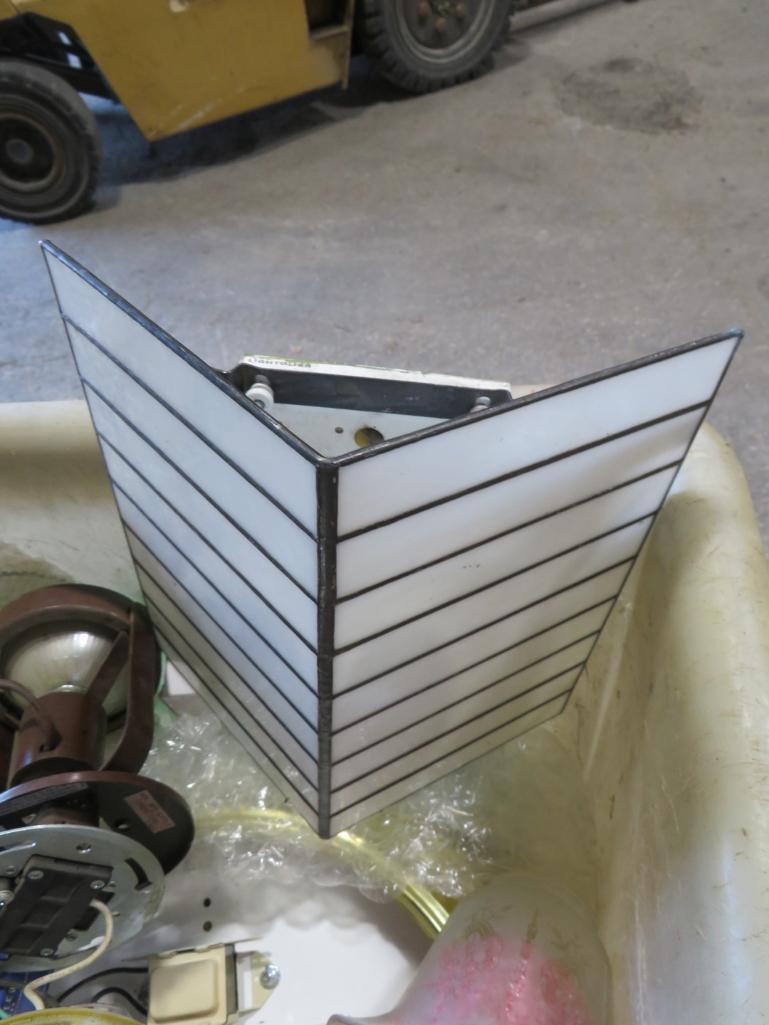 Rolling Cart of Light Fixtures
