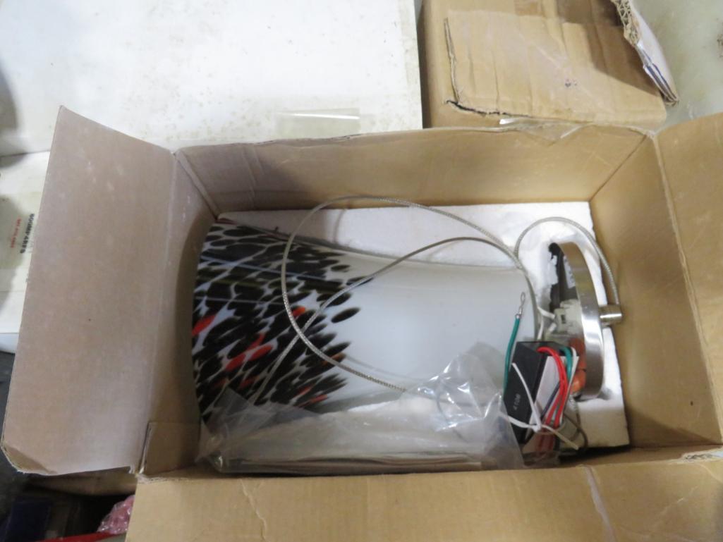 Rolling Cart of Light Fixtures