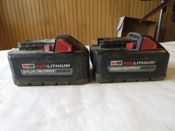 (2) Milwaukee M18 Redlithium XC6.0 Batteries