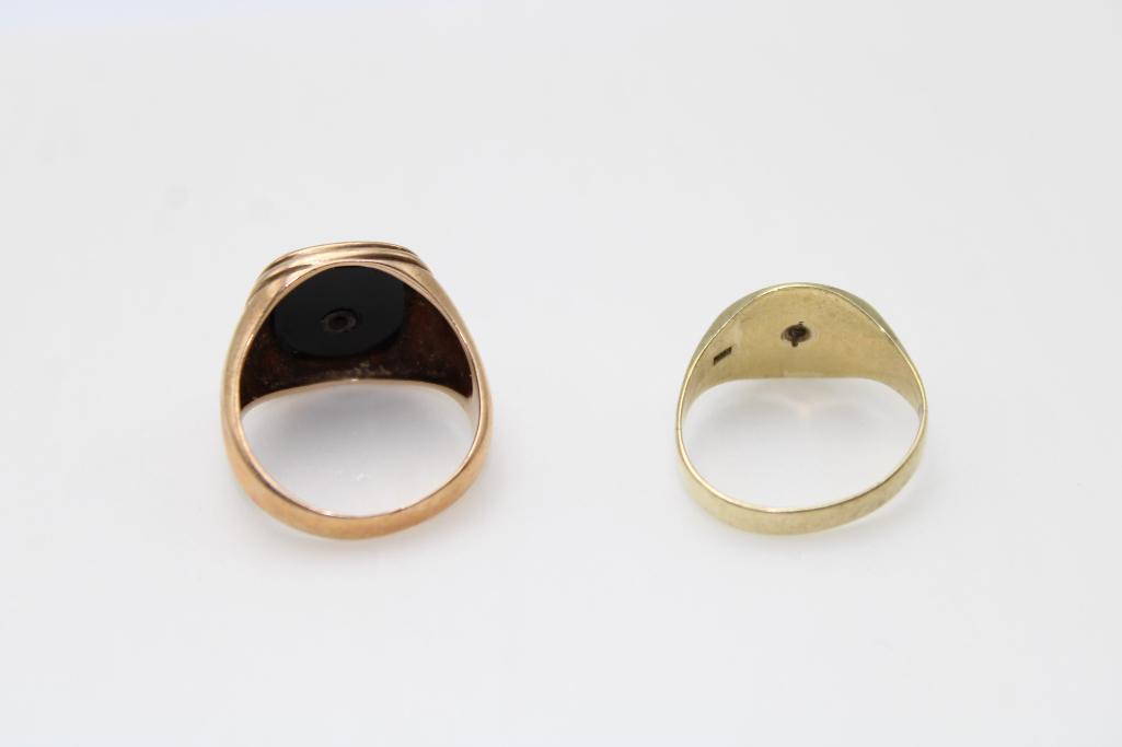 (2) 10K Yellow Gold Masonic Rings