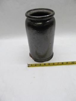 Black Glazed John Bell (stamped) Cylindrical Jar