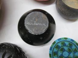 Native American Acoma Pots, Beadwork,