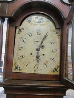 Tall Case Clock w/ Nice Face, Replaced Works