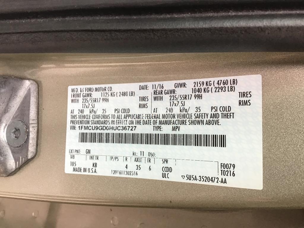 2017 Ford Escape SE I4, 1.5L T