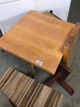 (3) Hardwood Table Top Benches