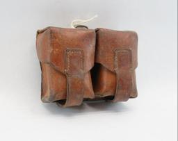 Vintage Leather Military Cartridge Pouch