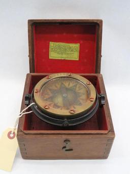 Vintage Wilcox, Crittenden & Co. Cased Maritime Ship's Compass