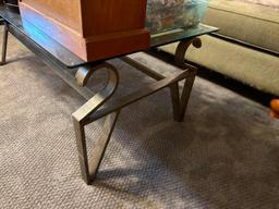 Glass Top Coffee Table & (2) Side Tables