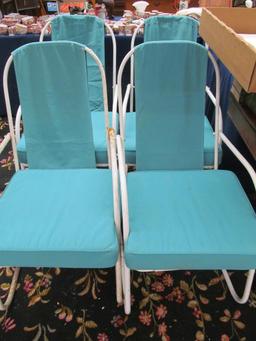 (4) Tubular Steel Spring Patio Chairs