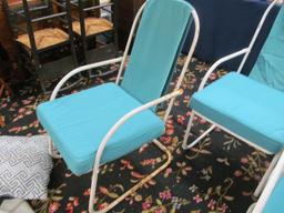 (4) Tubular Steel Spring Patio Chairs