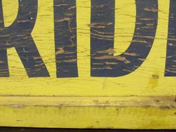 Bold Yellow & Blue ?Chairlift Rides" Sign