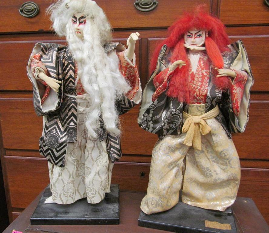 Pair 16" ?Kagamijishi" Kabuki Dancers