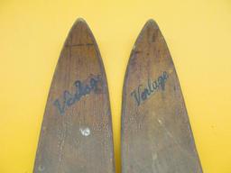 Pair 85" Verlage Wooden Skis w/Metal Edges