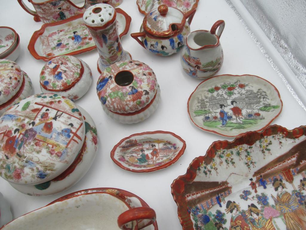 (39) Pieces Geisha Girl Japanese Porcelain