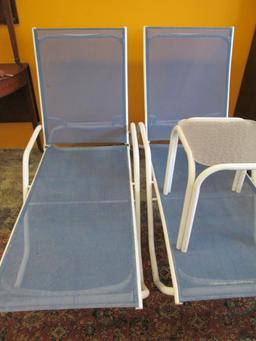 (2) Telescope Furniture Chaises & Table