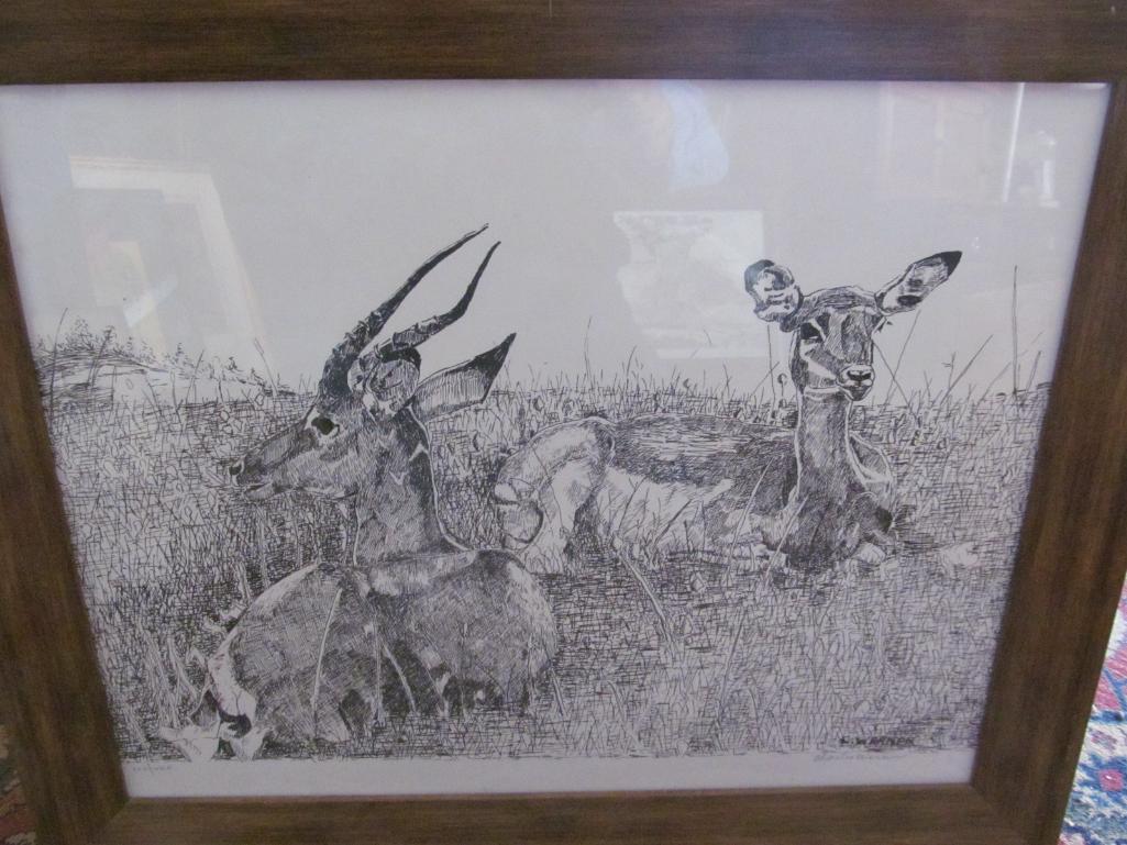 (2) Charles B Werner Limited Edition Ibex & Lions Prints