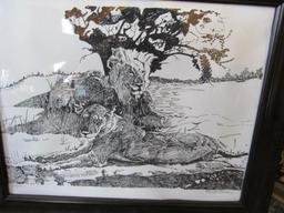 (2) Charles B Werner Limited Edition Ibex & Lions Prints