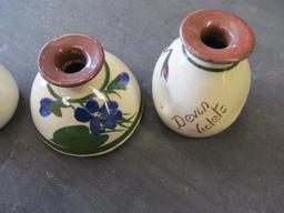 (2) Devon Pottery Violet Miniature Vases