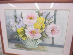 (3) Framed Floral Watercolors by W. Huber