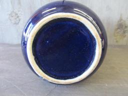 Deep Blue Glazed Pottery Pitcher