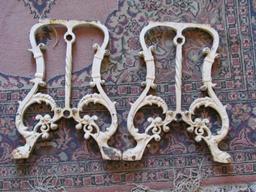 Pair Ornate Cast Iron Bench Ends