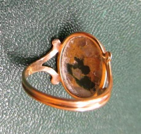 10K Moss Agate Ring