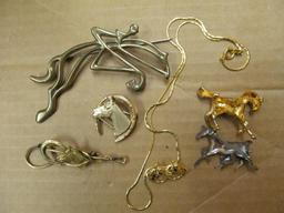 (6) Piece Grouping Horse Related Costume Jewelry