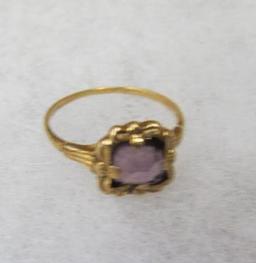 Antique Gold Ring w/Loose Aquamarine Colored Stone