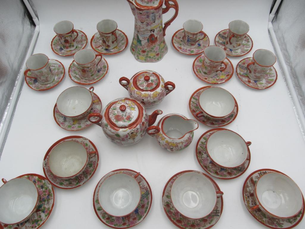Assembled Set of Japanese Geisha Girl Porcelain