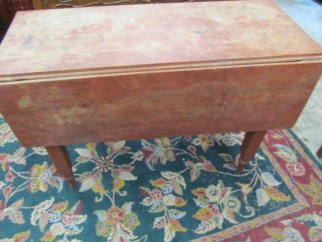Red Painted Vermont Drop Leaf Table