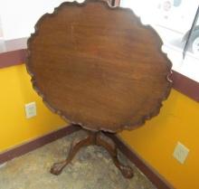 Chippendale Style Mahogany Tilt Top Ball & Claw Foot Table