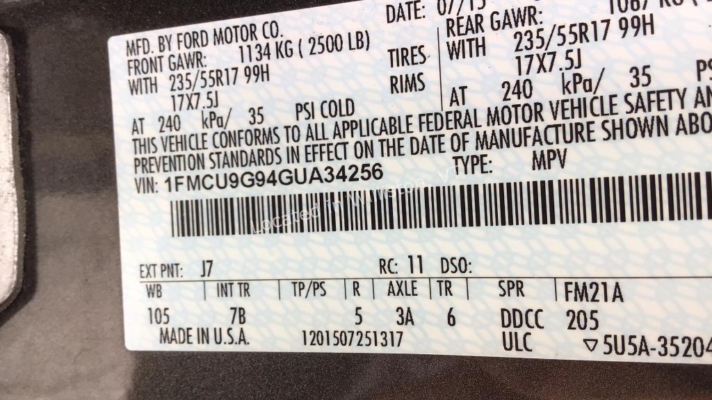 2016 Ford Escape SE I4, 2.0L T