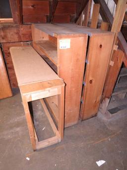 (2) Wood Shelves and Wooden Bench