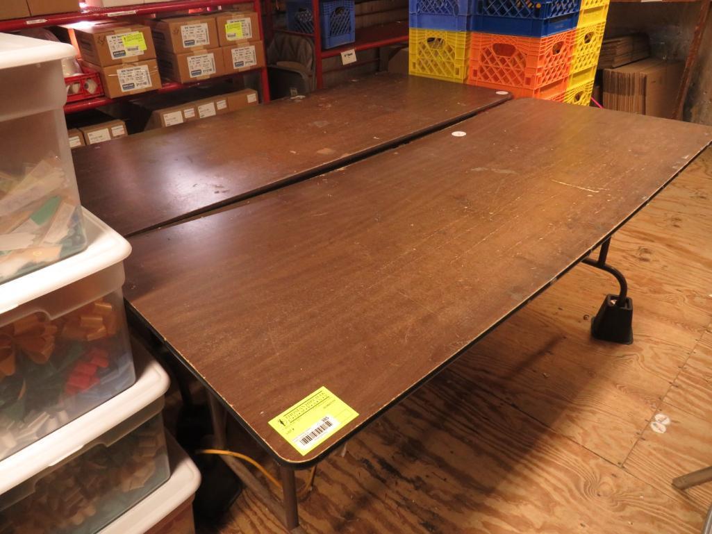 (2) 6' Pressboard Folding Tables