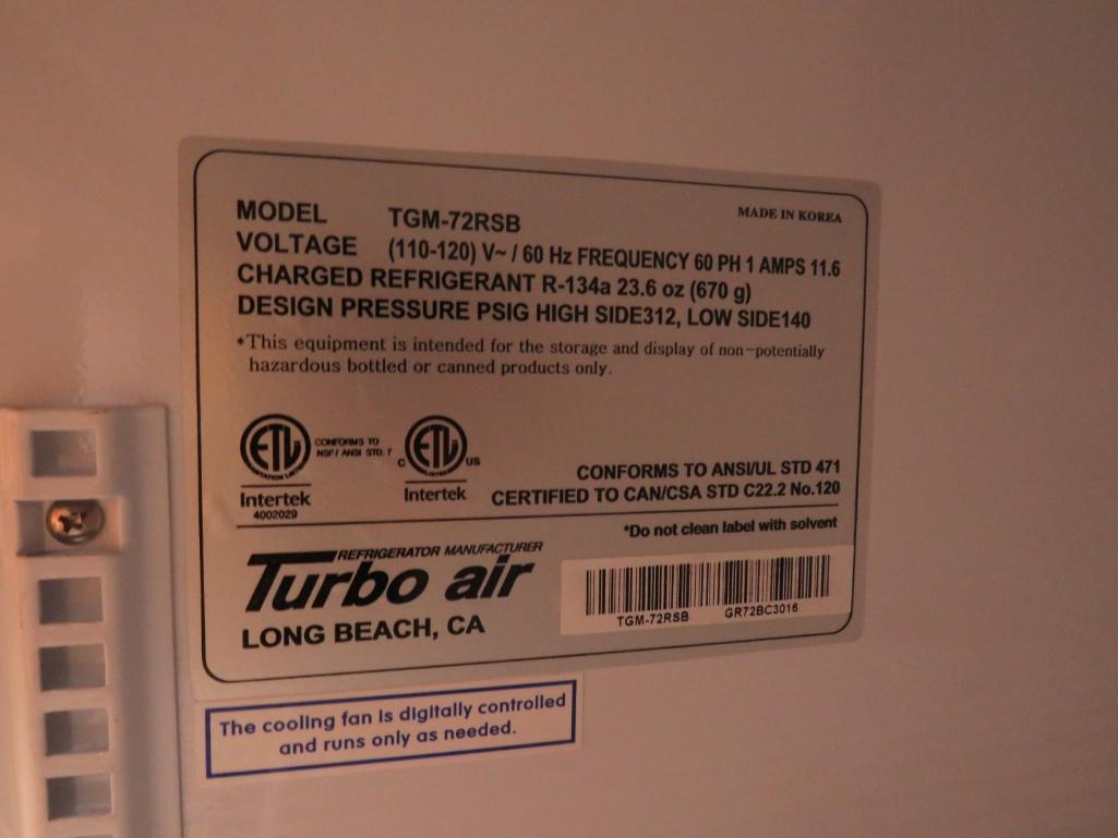 Turbo Air TGM-72RSB 3-Door Reach In Refrigerator