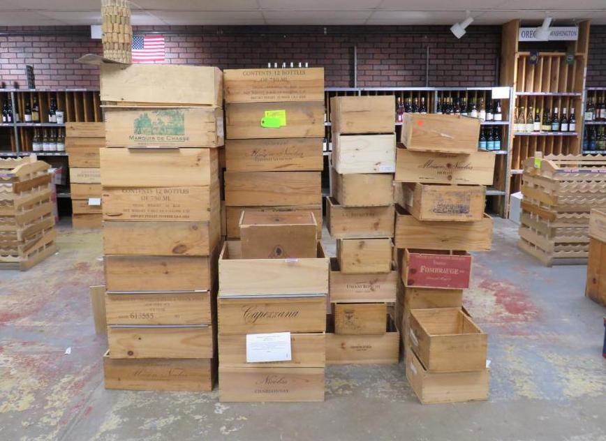 (48+/-) Wood Line Crates